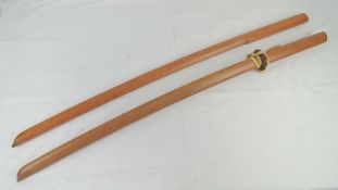 Two contemporary Japanese wooden Bokkens.