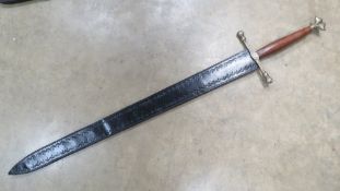 A reenactor Medieval style sword.