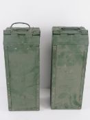 Two rare Soviet Russian Army Steel Ammo Boxes for the 14.5mm KVPT Cannon.