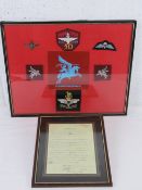 A framed print of the Argentine Instrument of Surrender Document (Falklands War) size 10 ¾ x 12 ¾