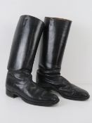 A pair of WWII German Officers black leather boots, size 8F.