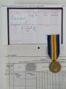 A WWI British Victory Medal, Norfolk Regiment, PTE 26822 Ashby Victory medal.