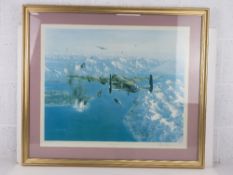 Signed limited edition print by Gerald Coulson 'The Sinking of the Tirpitz' signed in pencil lower
