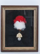 A framed Hackle of Royal Fusiliers.