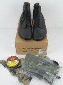 A pair of reenactor WWII German Army ankle boots and gaiters, size 9/43,