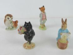 Beswick Beatrix Potter; Four figurines having gold back stamp 'Beswick England F.