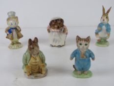 Beswick Beatrix Potter; Five figurines h
