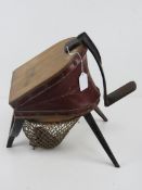 A dentists bellows foot pump marked 'Buffalo Dental MFG Co Buffalo NY' upon