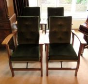 An unusual set of four partially metamorphic chairs,