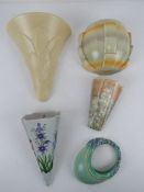 A quantity of assorted ceramic wall pockets; Graze Pottery, Shorter & Son, Maxman Wade Heath,