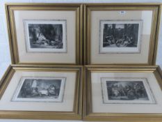 Prints; A set of four well framed and mounted prints.