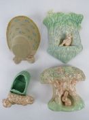 A quantity of assorted ceramic wall pockets; two Sylvac pockets one having imp upon,