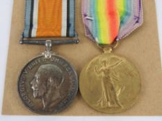 A WWI Victory and War Medal pair engraved for Pte. G. Lenney 43652 Norfolk Regiment. KIA 1917.