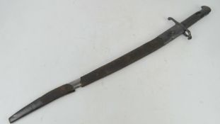 A Martini Henry Sword Bayonet wth damaged scabbard.