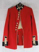 An Irish Guards Parade Jacket, one shoulder button missing.
