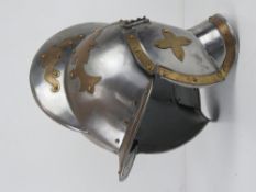 A reenactor or display piece Medieval helmet.
