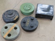 Five inert/training anti tank mines.
