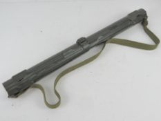 A WWII German MG42 spare barrel transit case, with carry strap, dated 43.