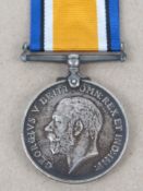 A WWI War Medal, engraved for Pte. W. R Howlett 201212 Norfolk Regiment.