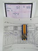 A WWI British War Medal, Norfolk Regiment, PTE OS King 202244.