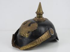 A good quality reproduction Pickelhaube helmet.