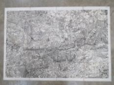 Cloth bound map of Surrey in sixteen sections numbered upper right 'NoVIII',