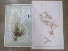 A 1962 map of Ceylon tea estates measuri