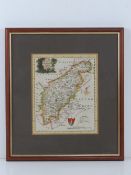 Northamptonshire, a hand coloured map, s