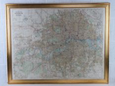 Bacon's large print map of London and su