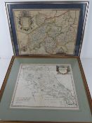 Two hand coloured maps being; Northampto