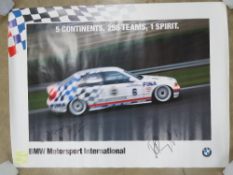 Four hand signed posters; BMW Motorsport signed Joachin Winkelhock and Roberto Ravaglia (1994),