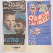 An original Floyd Patterson and Ingemar Johansson match poster in Swedish for the 1961 Convention