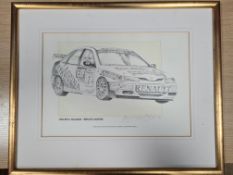 Signed limited edition print; 1996 BTCC Williams - Renault Laguna by Brian Alexander-O'Neill,