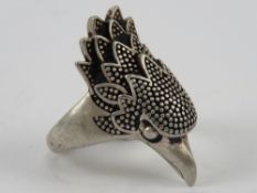 An eagle's head ring stamped S925, Nativ