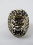 A 'King Kong' gorilla ring stamped S925,