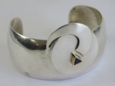 A Scottish HM silver cuff bangle having