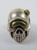A skull ring stamped S925, size U (sligh