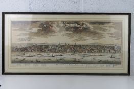 A prospect of the Westminster, a coloured steel engraving having key below of important buildings,