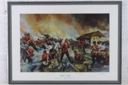 Jason Askew; Signed print, 'Rorke's Drift', framed and measuring 67.5 x 49.5cm.