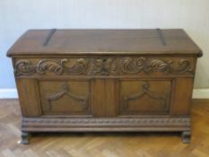 A fine and impressive late 17th / early 18th Century oak marriage chest,