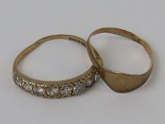 Two 9ct gold rings, both a/f, 1.