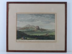 A coloured steel engraving 'West View of the City of Edinburgh',