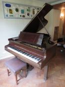 A C Bechstein (Berlin) baby grand piano in mahogany as retailed by Maple & Co Ltd London,