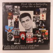 A contemporary Mohammed Ali canvas monta