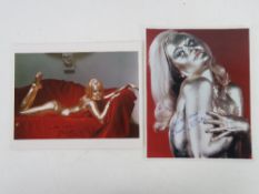 Shirley Eaton autographs; two hand signe