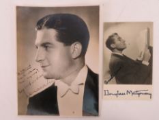 Autographed photo cards for Donald Peers
