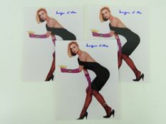 Maryam D'Abo autographs; three hand sign