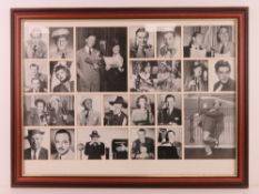A framed montage of black and white phot