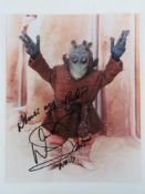 Warwick Davis autograph; a hand signed S