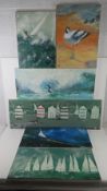 Brenda Brooks; Six signed canvas prints of various sizes entitled 'On High', 'Wader', 'All At Sea',